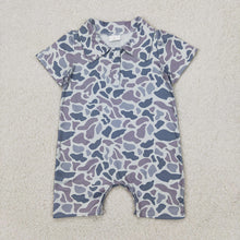 Load image into Gallery viewer, 5 Colors Sibling Baby Infant Boys Short Sleeves Camouflage Button Rompers