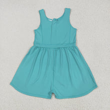 Load image into Gallery viewer, Baby Girls Aqua Sleeveless Yoga Jumpsuits