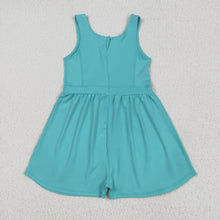 Load image into Gallery viewer, Baby Girls Aqua Sleeveless Yoga Jumpsuits