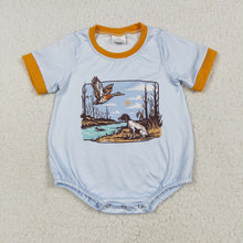 Load image into Gallery viewer, Baby Boys Blue Short Sleeves Duck Dog Rompers