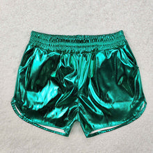 Load image into Gallery viewer, 8 Colors Sibling Baby Girls Pockets Leather Metallic Elastic Bottom Shorts