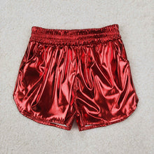 Load image into Gallery viewer, 8 Colors Sibling Baby Girls Pockets Leather Metallic Elastic Bottom Shorts
