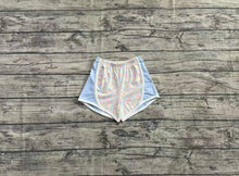Load image into Gallery viewer, Baby Girls Blue Floral Sports Shorts Bottoms