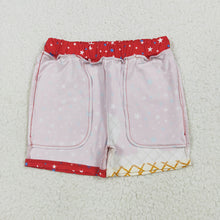 Load image into Gallery viewer, Baby Boys Red Drip Stars Pockets Team Shorts Bottom