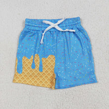 Load image into Gallery viewer, Baby Girls Blue Ice Cream Drip Summer Shorts Bottoms