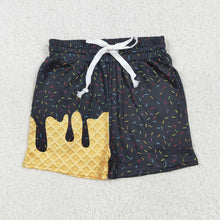 Load image into Gallery viewer, Baby Girls Black Ice Cream Drip Summer Shorts Bottoms