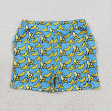 Load image into Gallery viewer, Baby Girls Blue Bananas Plaid Summer Shorts Bottom