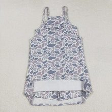 Load image into Gallery viewer, Adult Women Strap Gray Camo Pockets Yoga Shorts Dresses