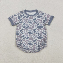 Load image into Gallery viewer, Baby Boys Short Sleeve Grey Camo Southern Rompers