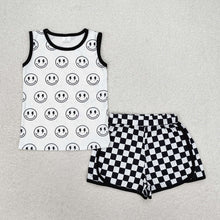 Load image into Gallery viewer, Baby Boys Black Smile Sleeveless Top Shorts Clothes Sets
