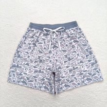 Load image into Gallery viewer, Adult Man Grey Small Camo Bottom Trunk Drawstrings Shorts Swimwear