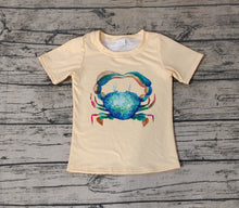 Load image into Gallery viewer, Baby Boys Crab Yellow Short Sleeve Tee Shirts Tops