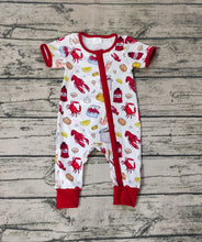Load image into Gallery viewer, Baby Boys Crawfish Zip Short Sleeve Summer Rompers