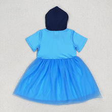 Load image into Gallery viewer, Baby Girls Blue Dogs Ears Tutu Knee Length Dresses
