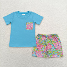 Load image into Gallery viewer, Baby Boys Blue Short Sleeve Tee Shirts Tops Turtle Shorts Clothes Sets