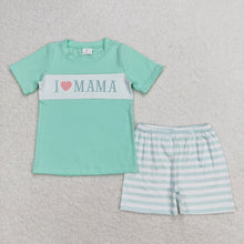 Load image into Gallery viewer, Baby Boys I Love Mama Short Sleeve Tee Shirts Tops Shorts Clothes Sets