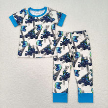 Load image into Gallery viewer, Baby Boys Blue Motobike Shirt Top Pants Pajamas Clothes Sets