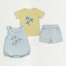 Load image into Gallery viewer, Baby Boys Planes Sibling Rompers Shorts Clothes Sets