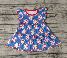 Load image into Gallery viewer, Baby Girls Baseball Hearts Tunic Tops