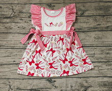 Load image into Gallery viewer, Baby Girls Baseball Pink Knee Length Bows Dresses