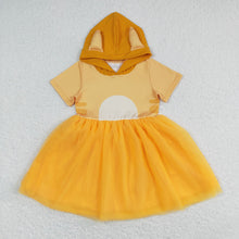 Load image into Gallery viewer, Baby Girls Blue Orange Dogs Ears Sibling Sister Tutu Knee Length Dresses