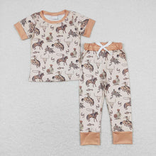 Load image into Gallery viewer, Baby Boys Rodeo Cow Skull Tee Shirt Pants Pajamas Clothes Sets