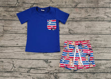 Load image into Gallery viewer, Baby Boys 4th Of July Dogs Pocket Top Shorts Clothes Sets
