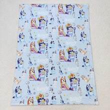 Load image into Gallery viewer, Baby Girls Blue Dogs Minky Blankets