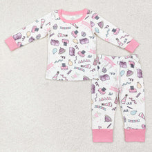 Load image into Gallery viewer, Baby Girls Birthday Pink Shirt Pants Pajamas Clothes Sets