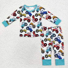 Load image into Gallery viewer, Baby Boys Farm Tractors Bamboo Pajamas Clothes Sets