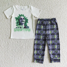 Load image into Gallery viewer, Baby boys it's showtime Halloween pants clothes sets