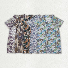 Load image into Gallery viewer, 5 Colors Sibling Baby Infant Boys Short Sleeves Camouflage Button Rompers