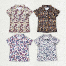 Load image into Gallery viewer, Baby Boys Sibling Brother Camo Short Sleeve Buttons Tee Shirts Tops