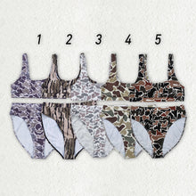Load image into Gallery viewer, 5 Colors Adult Women Camouflage Top Bottom 2pcs Bikini Swimsuits Sets