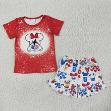 Load image into Gallery viewer, Baby girls 4th of July castle ruffle shorts