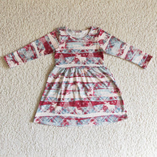 Load image into Gallery viewer, Baby girls western Christmas reindeer dresses