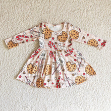 Load image into Gallery viewer, Baby Girls Pink Cookie Christmas Twirl Knee Length Dresses