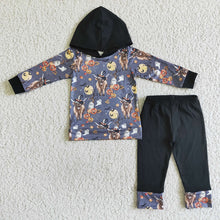 Load image into Gallery viewer, Baby boys fall cow pumpkin hooded pants sets
