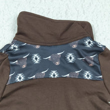 Load image into Gallery viewer, Baby Boys Western Cow Brown pullovers Tops