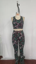 Load image into Gallery viewer, Adult Women Black Leopard Vest Top Pants Yogo Sports Clothes Sets