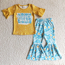 Load image into Gallery viewer, Baby daddy's girl Flower bell pants clothes sets
