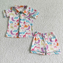 Load image into Gallery viewer, Baby girls boys dinosaur shorts pajamas sleepwear
