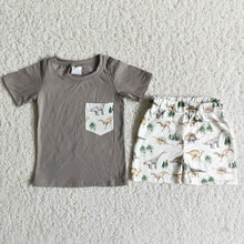 Load image into Gallery viewer, Baby boys summer pocket short sleeve shirt bottom shorts sets