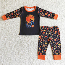 Load image into Gallery viewer, Halloween baby boys candy holiday pajamas sets