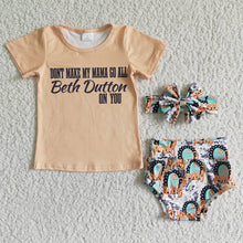 Load image into Gallery viewer, Baby girls western beth summer bummie sets(can choose headband here)