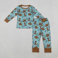 Load image into Gallery viewer, Baby Boys Checked Howdy Hats Top Pants Western Pajamas Set