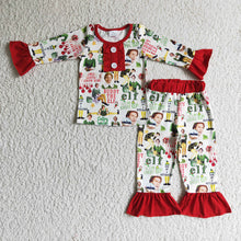 Load image into Gallery viewer, baby girls Christmas cartoon pajamas pants sets