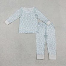 Load image into Gallery viewer, Baby Boys Rabbits Eggs Checked Top Pants Easter Pajamas Sets