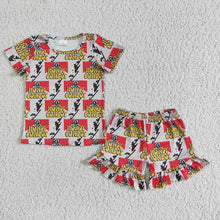 Load image into Gallery viewer, Baby girls cowboy western ruffle summer pajamas