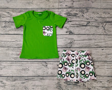 Load image into Gallery viewer, Baby Boys Green Pocket Shirt Tops Tractors Farm Shorts Clothes Sets